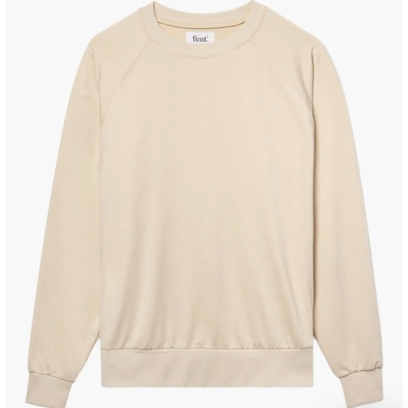 NWT Feat unisex large oatmilk ivory Roam Crew Neck long sleeve Shirt - Picture 1 of 8